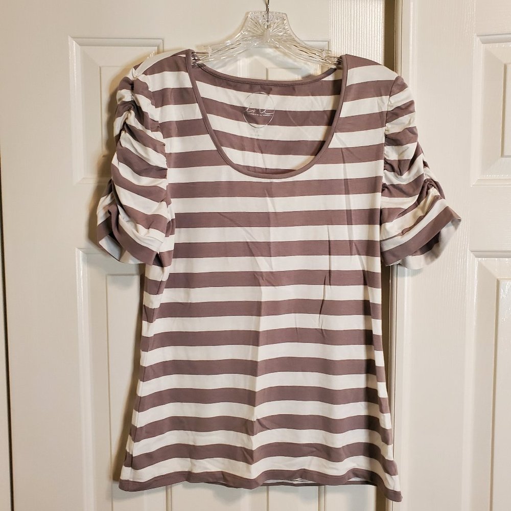 INC International Concepts Striped Short Sleeve Shirt